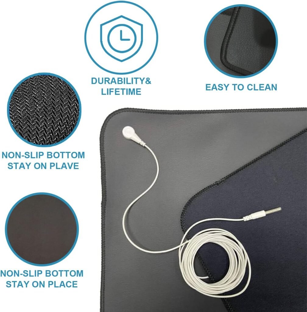 Grounding Mat for Improving Sleep, Grounding Pad for Health, Grounding Bed Mat with Grounding Cord for Better Working (13 * 23.6inch)