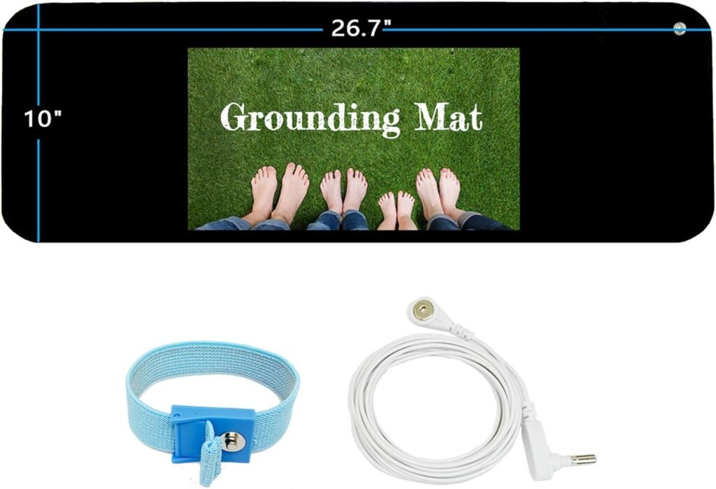 Grounding Mat Kit -Universal Grounding Mat (10 x 26.7) for Healthy Grounding Energy with Grounding Wristband and 15ft Straight Cord,Indoor Grounding for Full Body Balance  Wellness Support