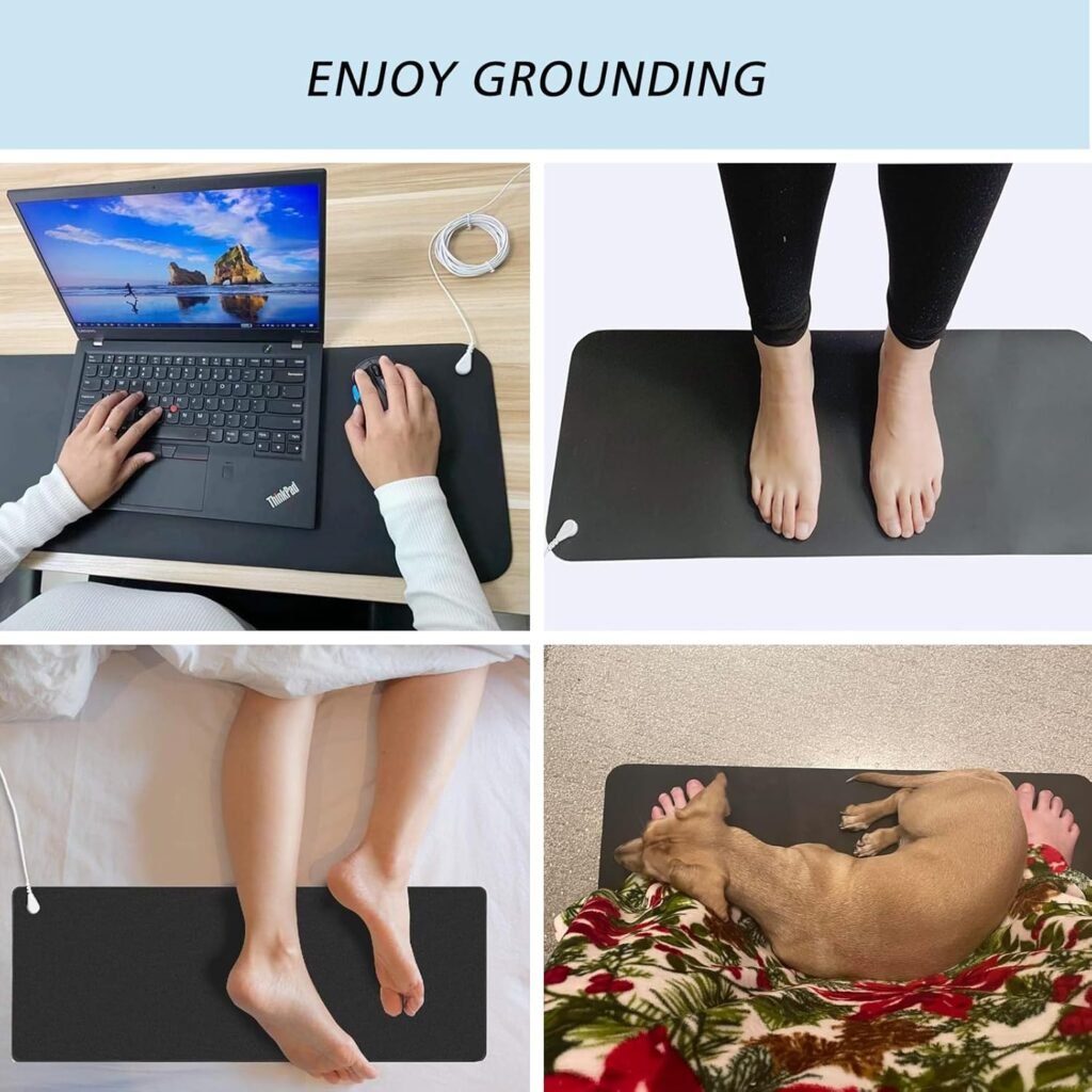 Grounding Mat Kit -Universal Grounding Mat (10 x 26.7) for Healthy Grounding Energy with Grounding Wristband and 15ft Straight Cord,Indoor Grounding for Full Body Balance  Wellness Support