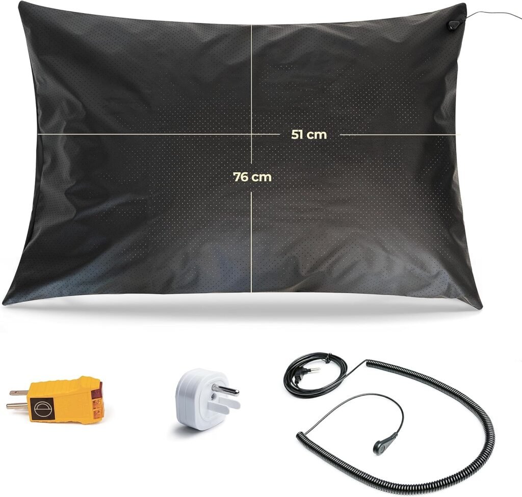 Grounding Pillowcase for Earthing - 20x30 Grounding Pillow Case Queen Size for Overall WellBeing - Pair w/Your Grounding Mat for Bed  Grounding Sheets - Grounded Pillow While You Sleep